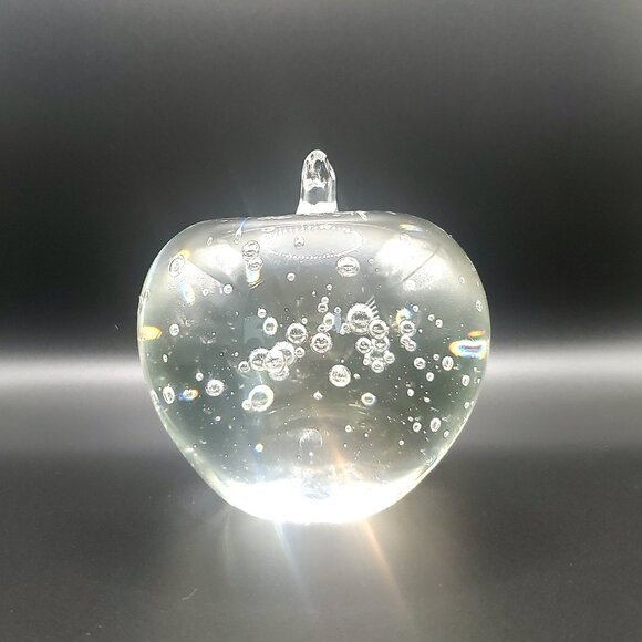 EXQUISITE Crystal Art Glass Apple Paperweight Large Weighty Collector's Gift - Picture 4 of 5
